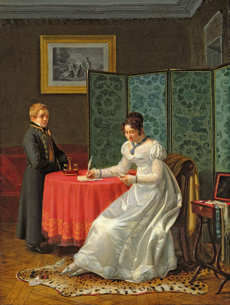 Woman Writing a Letter by Pierre Duval Lecamus