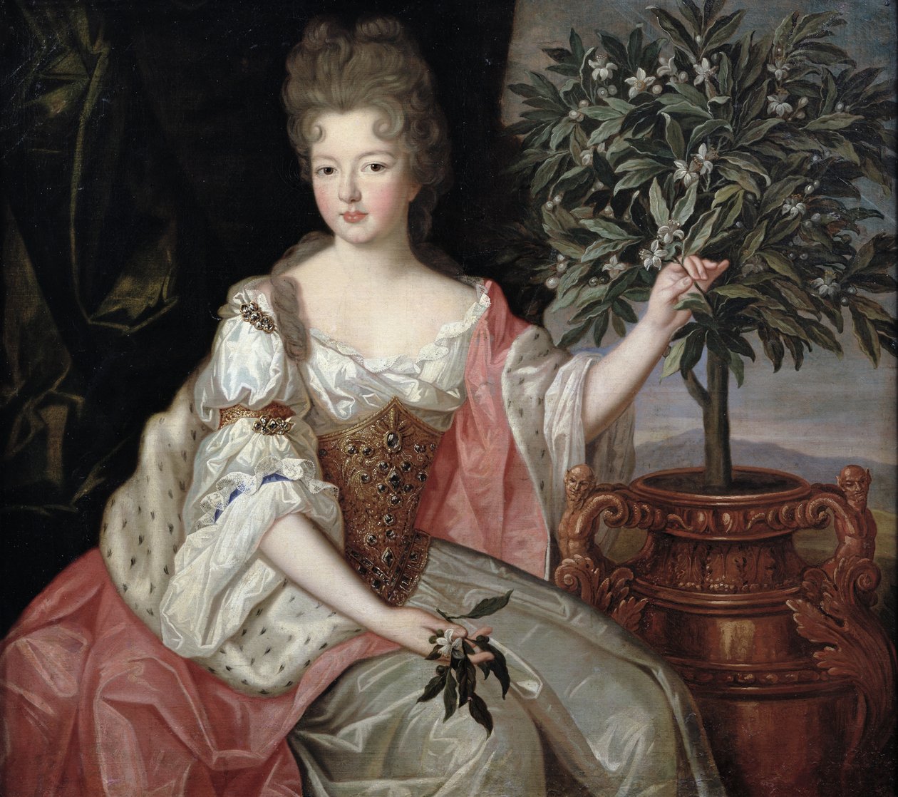 Portrait of Francoise Marie de Bourbon, Duchess of Orleans by Pierre Gobert