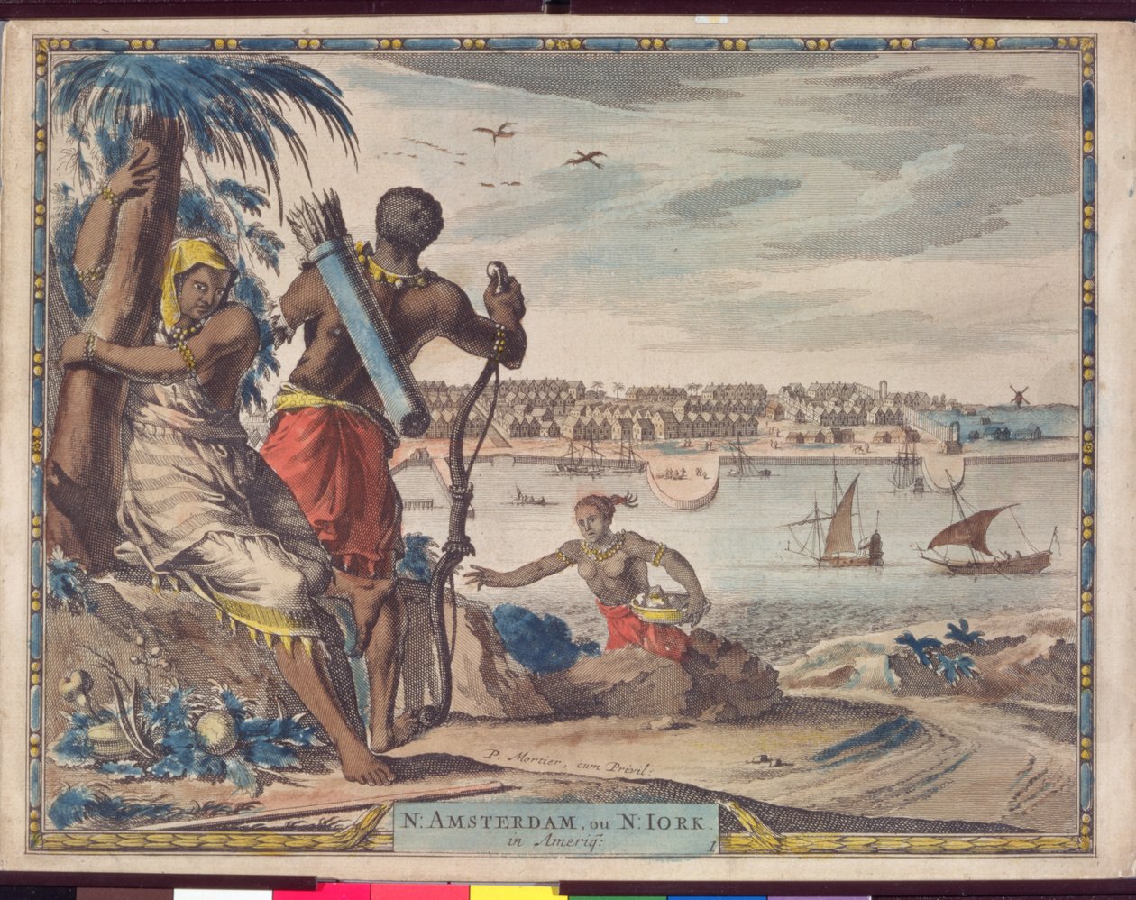 New Amsterdam or New York in America, c.1700 by Pierre Mortier