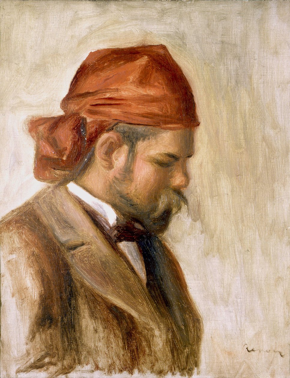 Ambroise Vollard in a Red Bandana by Pierre Auguste Renoir