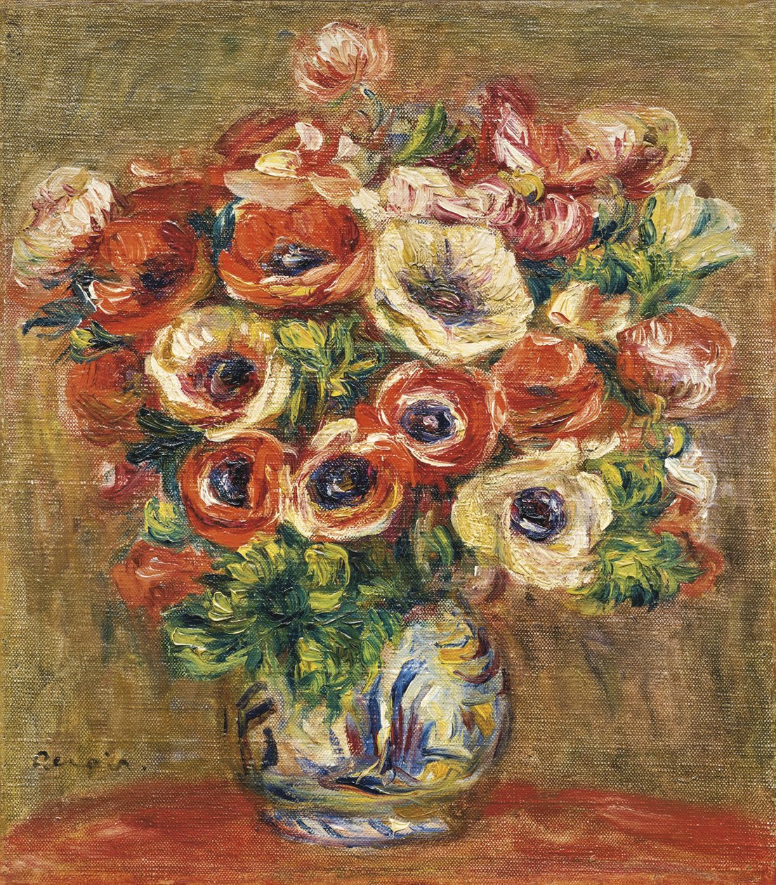 Anemones in a Vase by Pierre Auguste Renoir