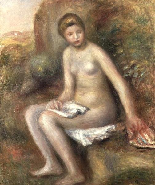 Bather on a Rock by Pierre Auguste Renoir