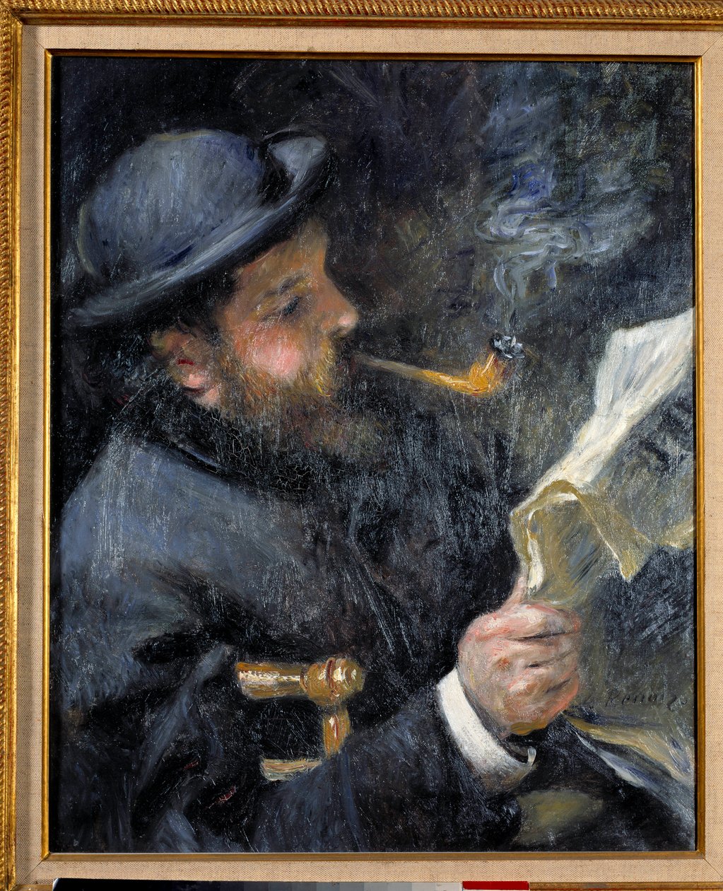 Claude Monet Reading by Pierre Auguste Renoir