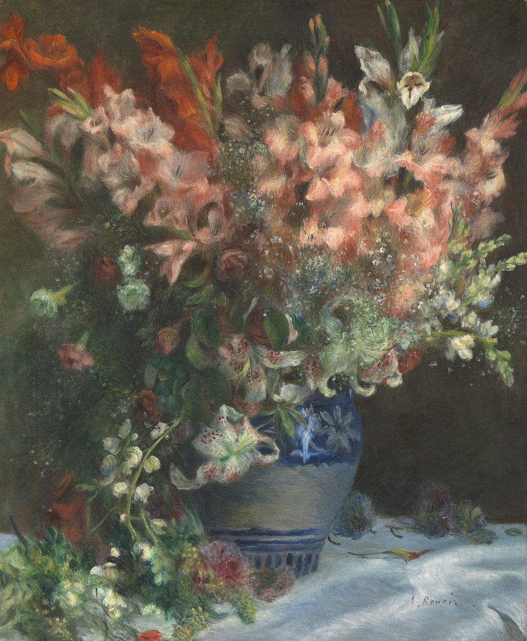 Gladioli in a Vase, c. 1875 by Pierre Auguste Renoir