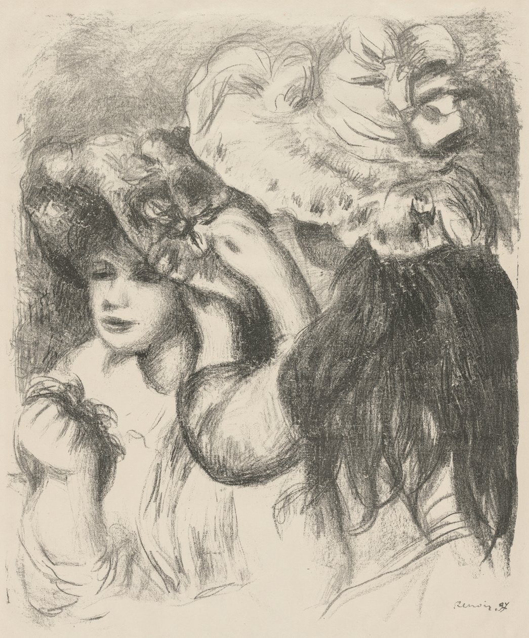 Pinning the Hat by Pierre Auguste Renoir
