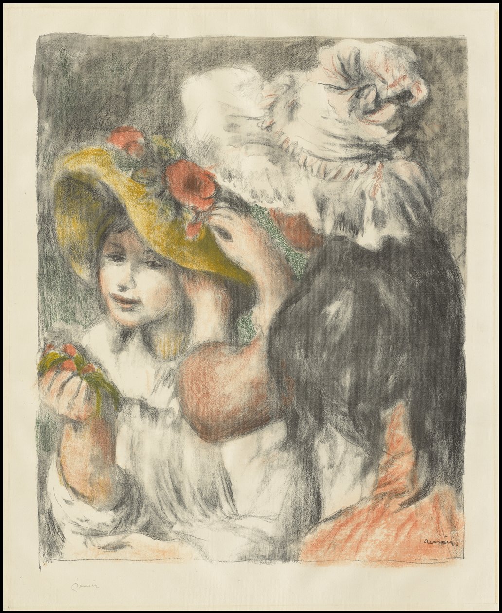 Pinning the Hat: Second Plate by Pierre Auguste Renoir