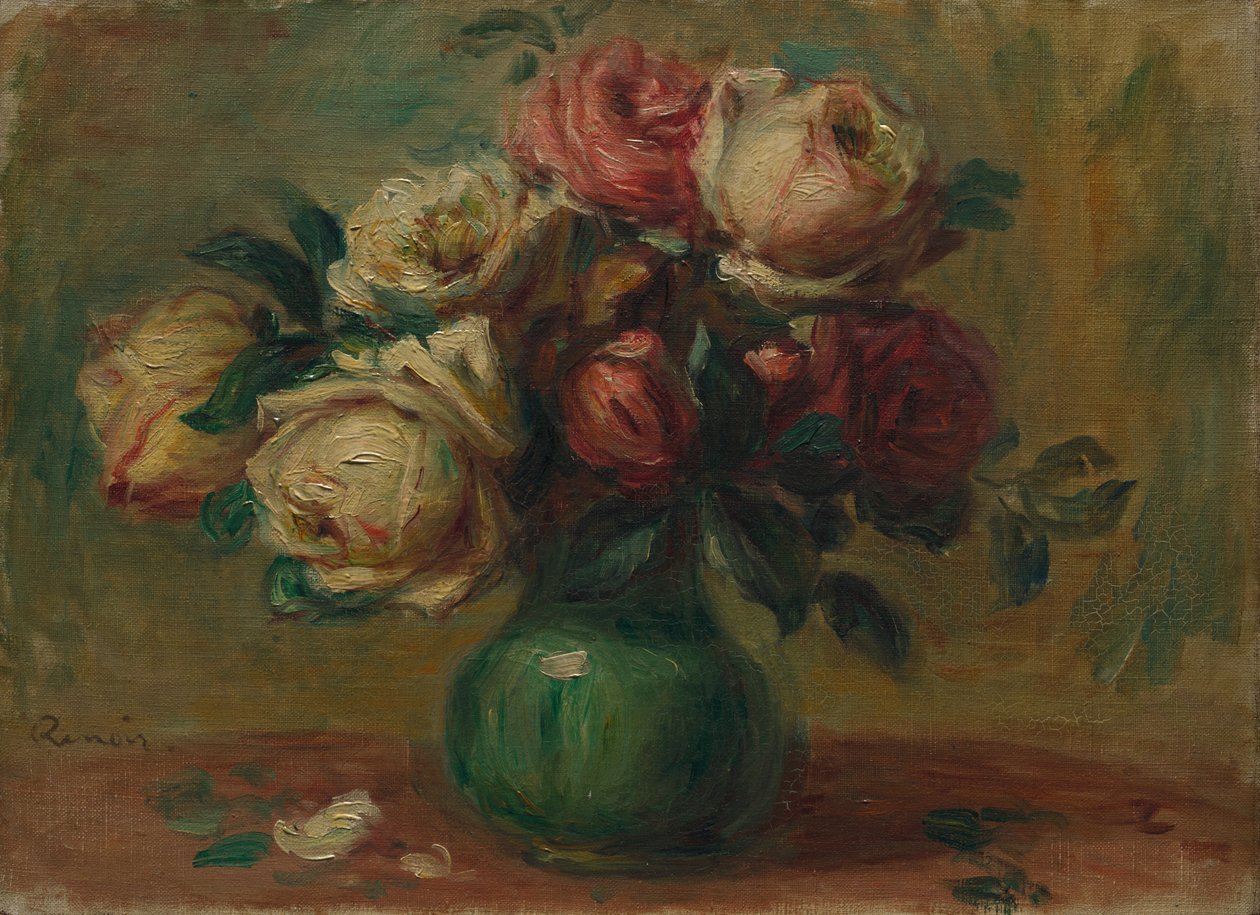 Roses in a Vase, c. 1890 by Pierre Auguste Renoir