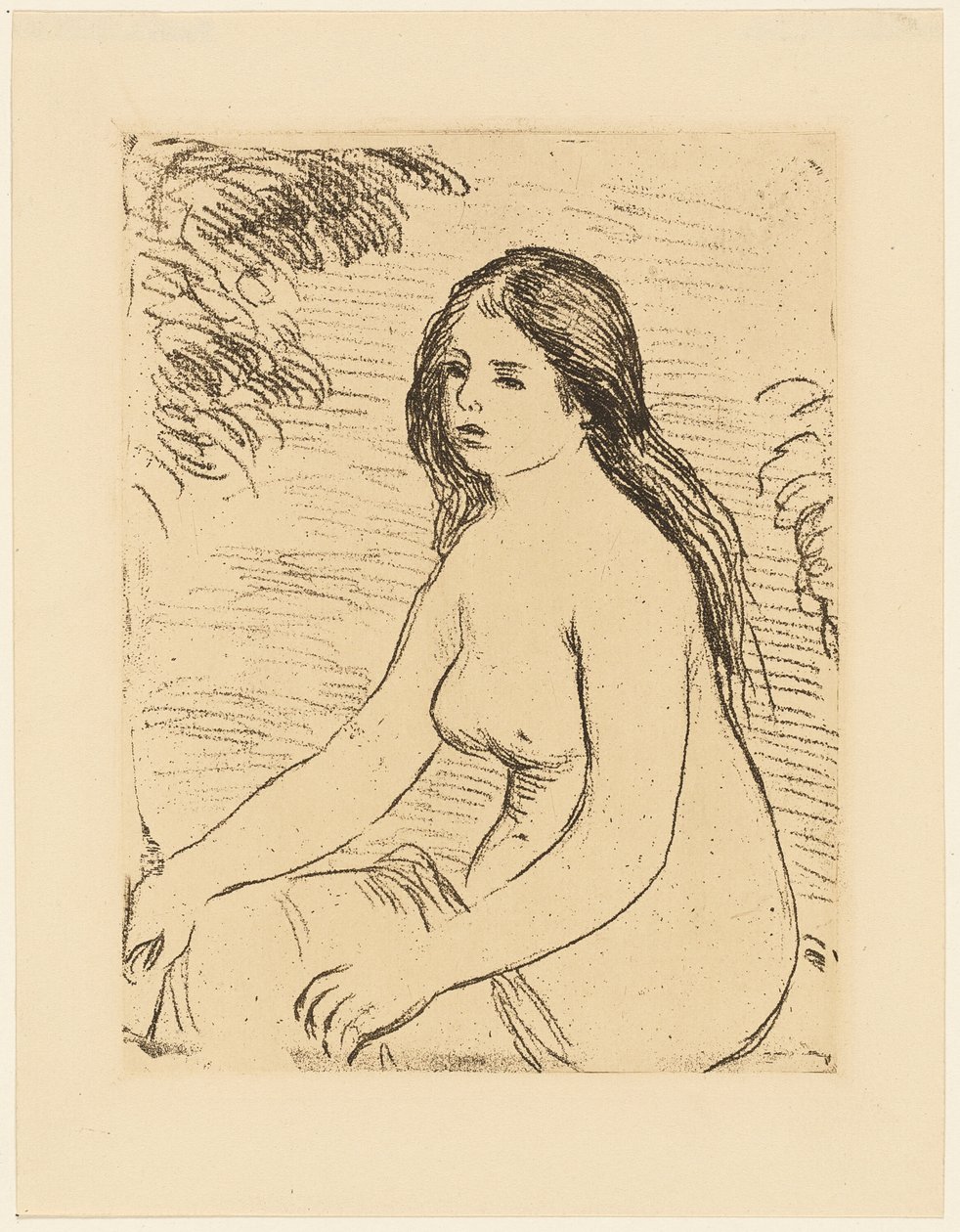 Seated Nude Woman by Pierre Auguste Renoir