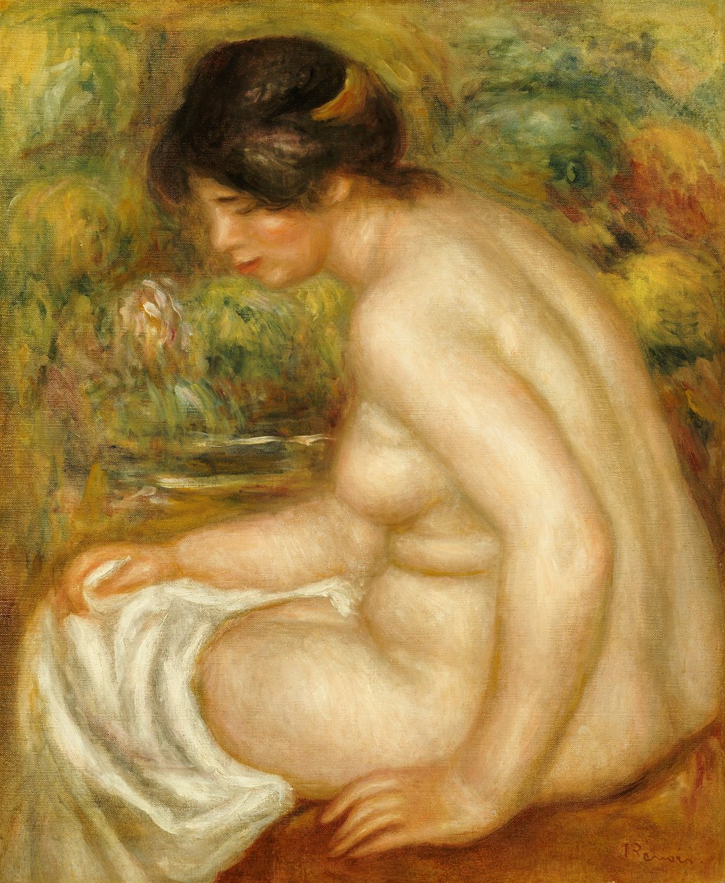 Side View of a Seated Bather by Pierre Auguste Renoir