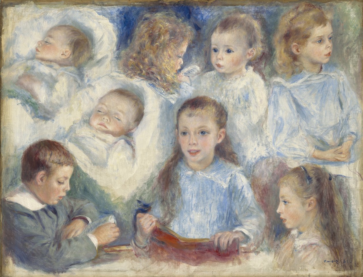 Studies of Heads by Pierre Auguste Renoir