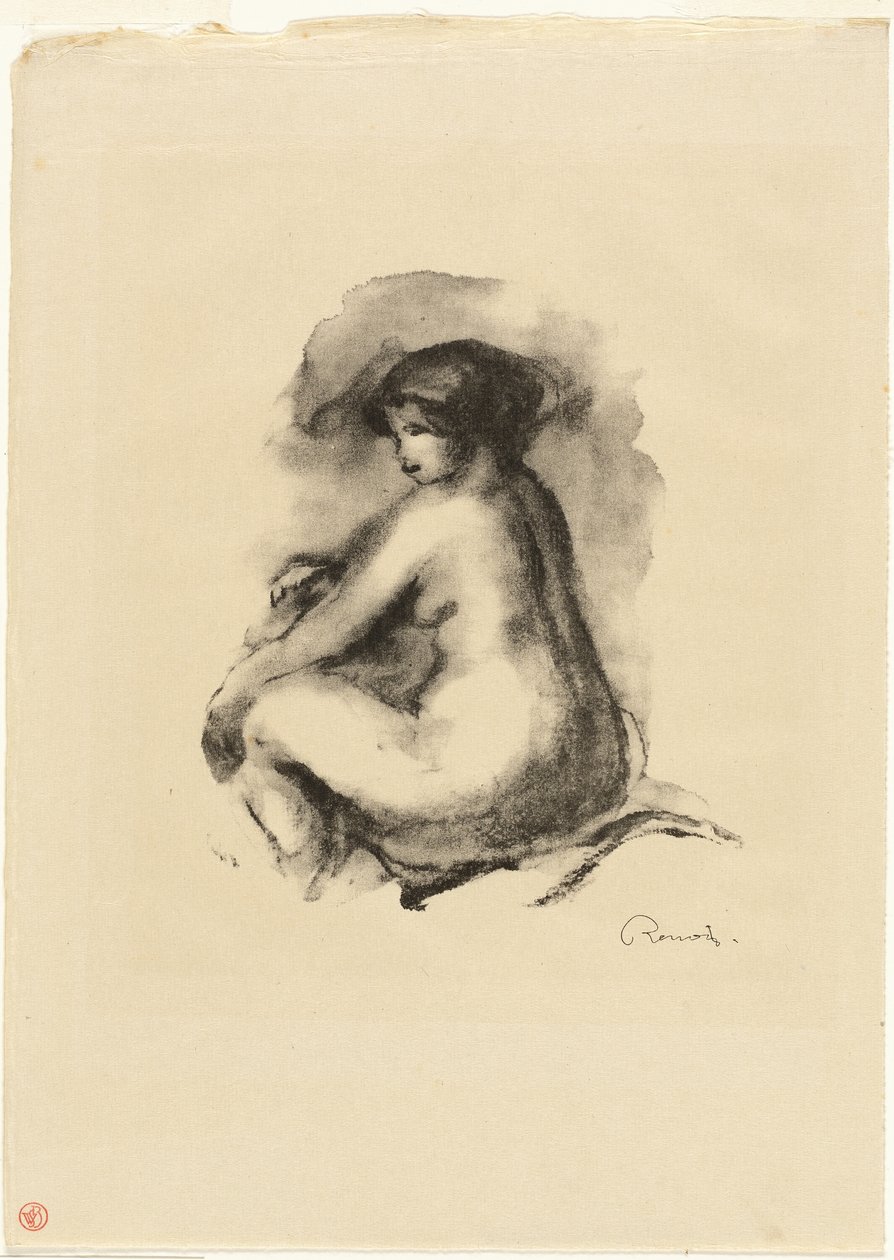 Study of Seated Nude Woman by Pierre Auguste Renoir