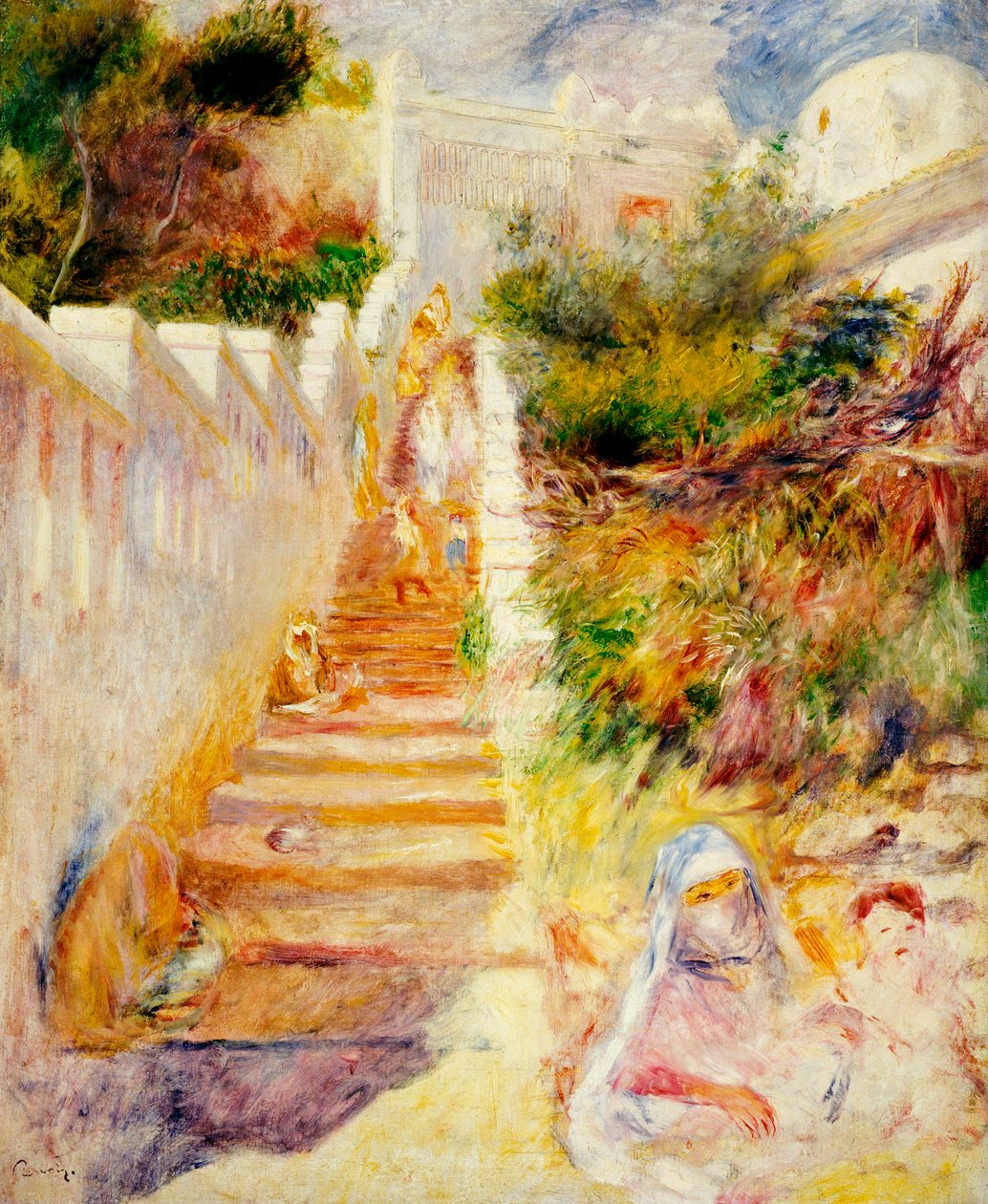 The Steps, Algiers by Pierre Auguste Renoir
