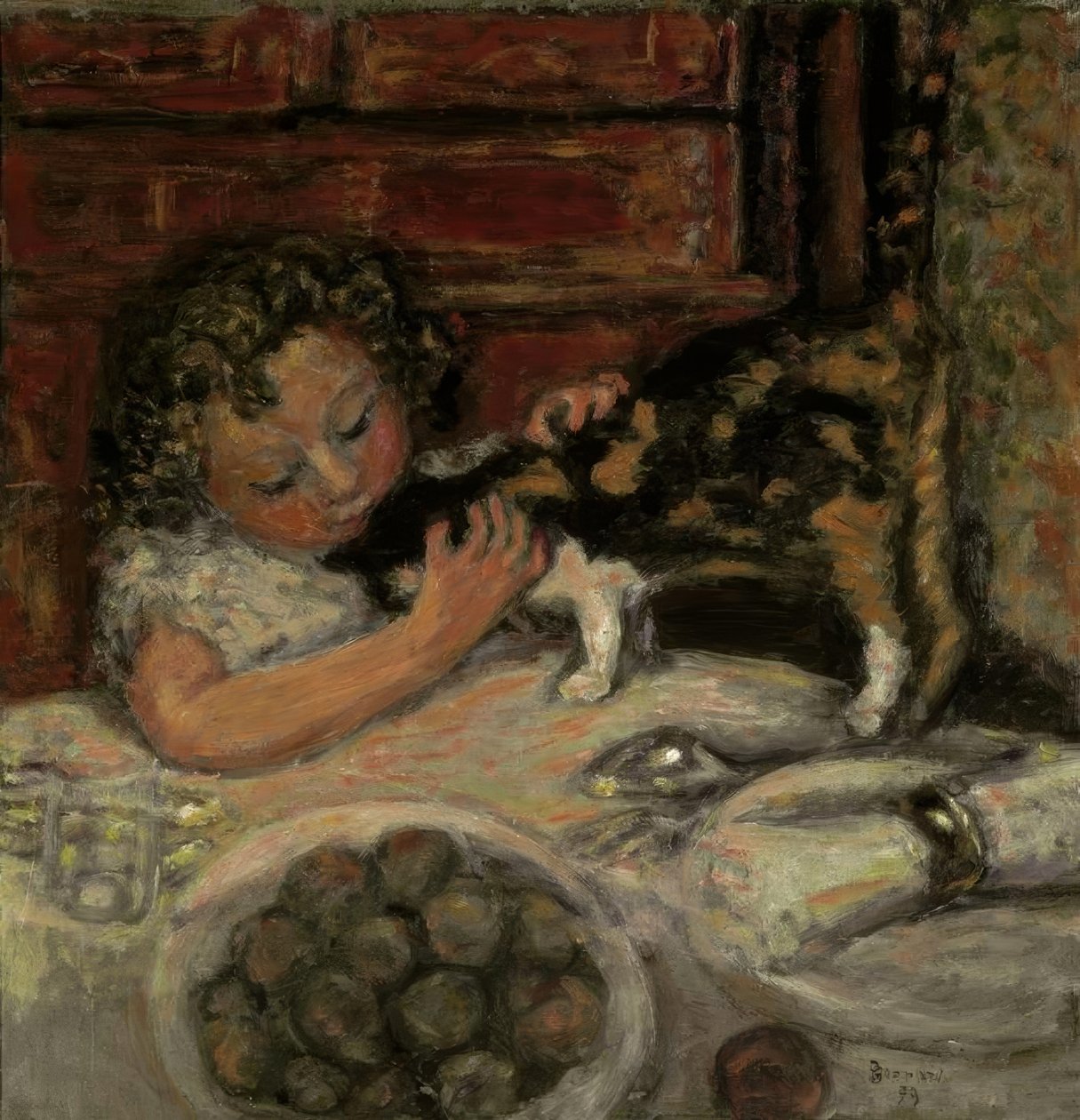 Little Girl with Cat by Pierre Bonnard