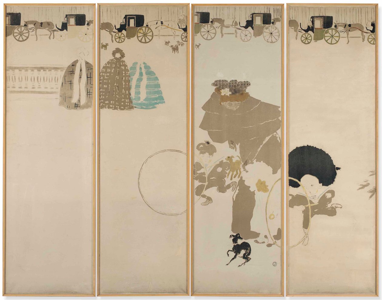 The Promenade of the Nurses, Frieze of Fiacres by Pierre Bonnard