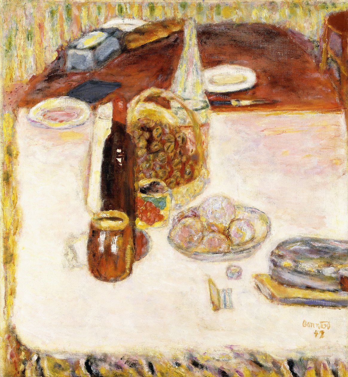 Still-life with Bottle of Red Wine by Pierre Bonnard