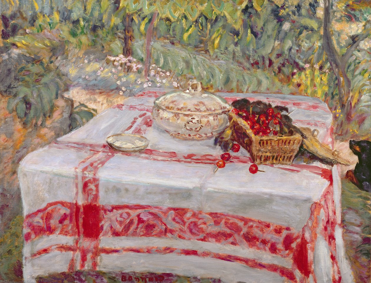 Still Life with a Tablecloth by Pierre Bonnard