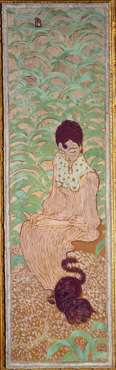 Woman Sitting at the Cat by Pierre Bonnard