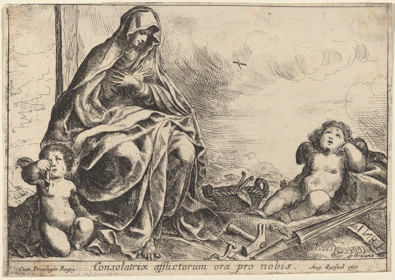 Virgin Bowing to Instruments of the Passion by Pierre Brebiette