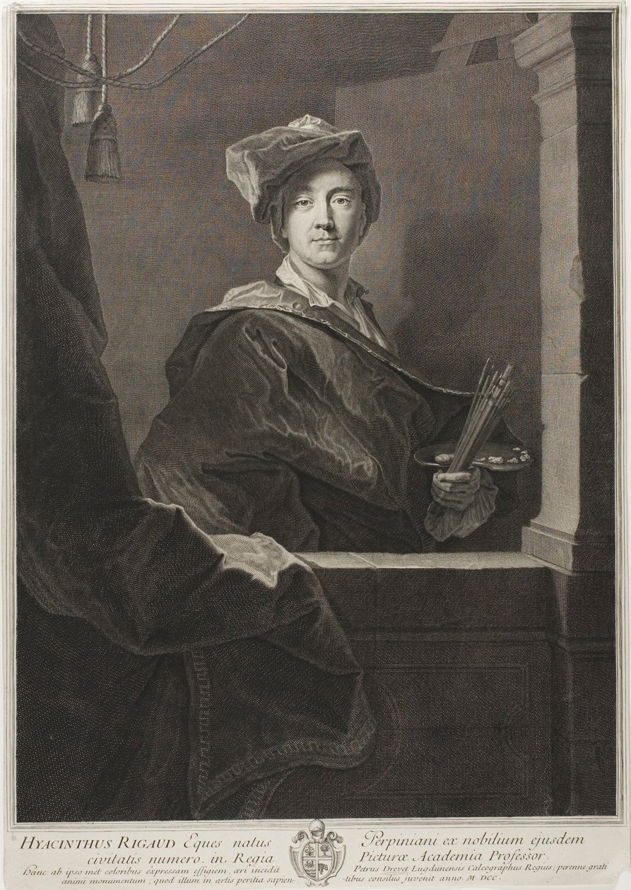 Portrait of Hyacinthe Rigaud by Pierre Drevet