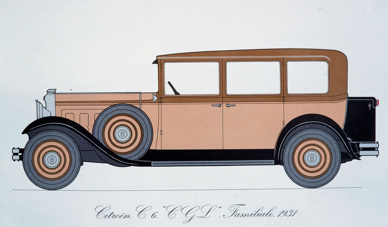Plate Representing the 1931 Citroen Family Car by Pierre Dumont