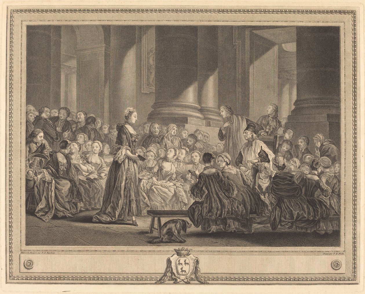 The Catechism by Pierre Etienne Moitte after Pierre Antoine Baudouin