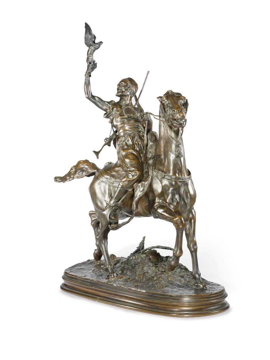 Mounted Arab Falconer by Pierre Jules Mene