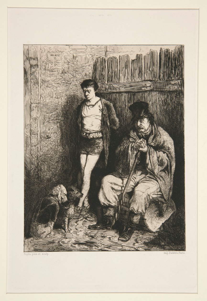 Two Men and Two Dogs by Pierre Marie Beyle