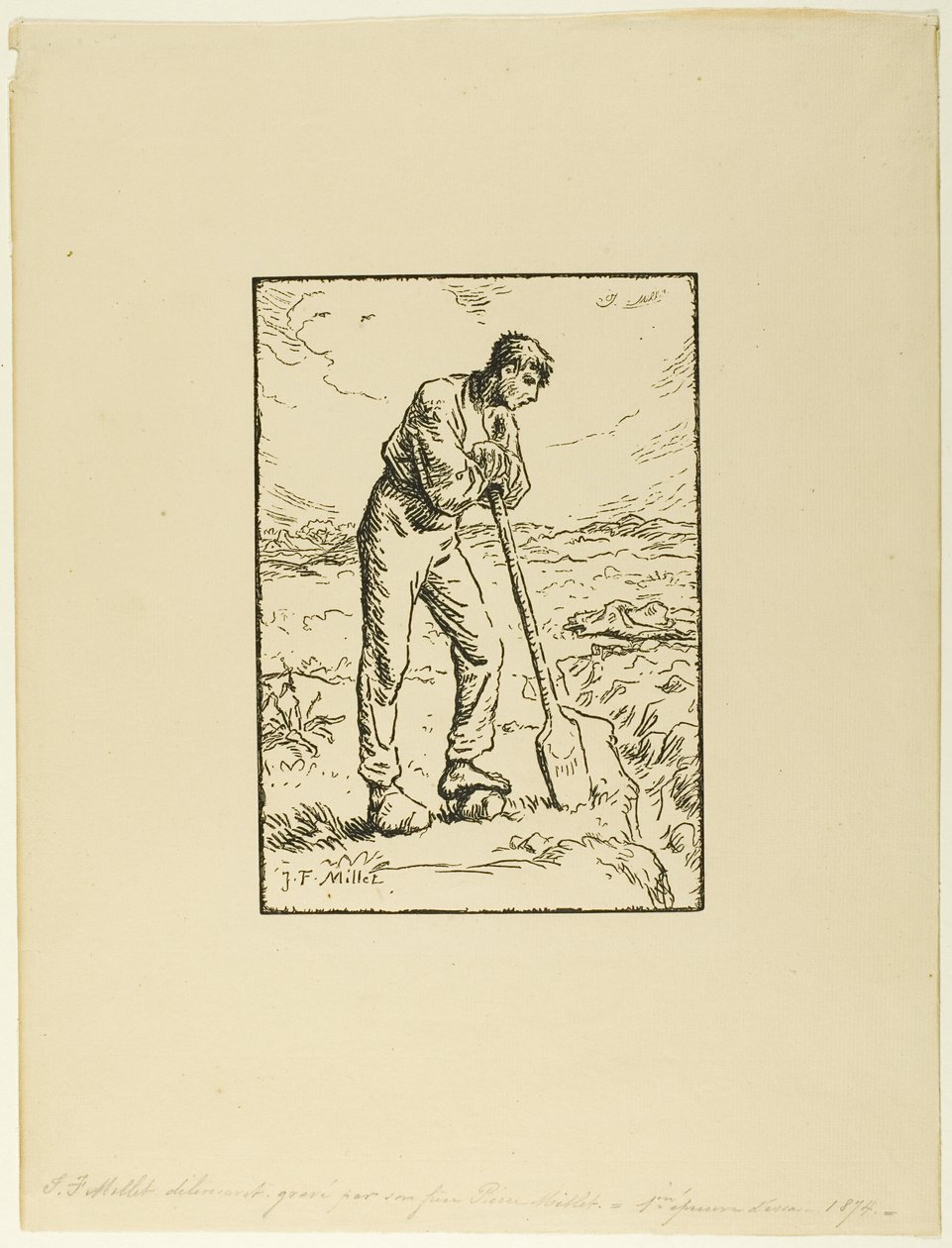 Digger Leaning on His Spade by Pierre Millet