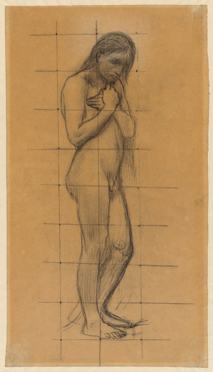 A Standing Male Nude by Pierre Puvis de Chavannes