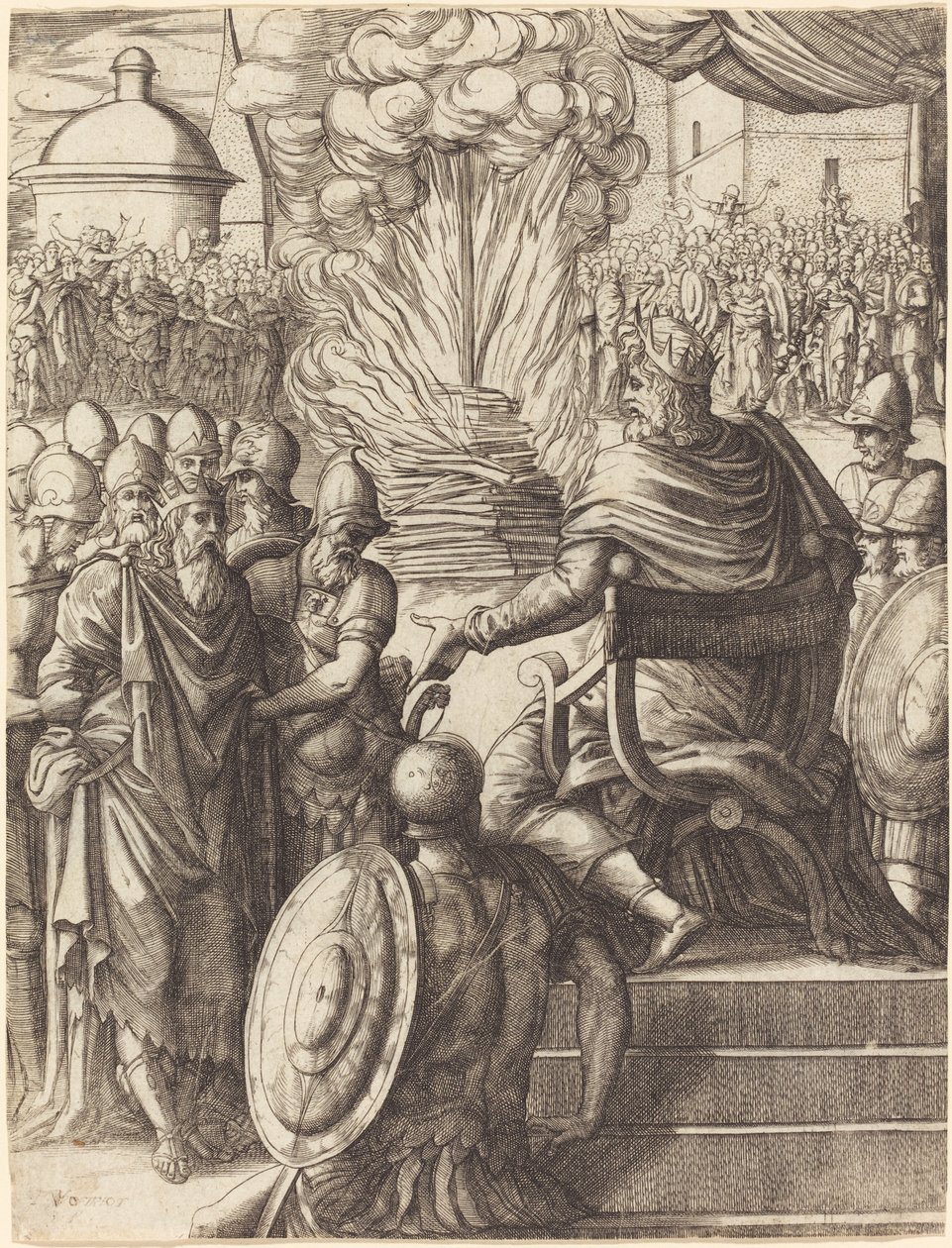 Heraclius Sentencing the Tyrant Phocas by Pierre Woeiriot