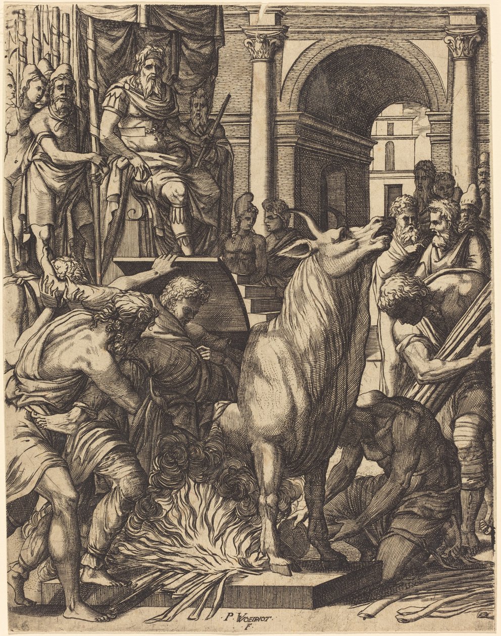 The Brazen Bull of Phalarus by Pierre Woeiriot