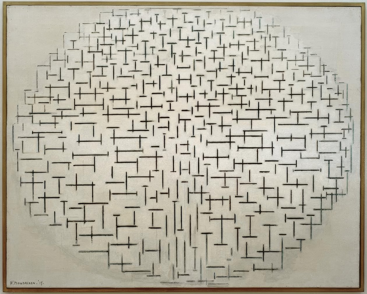 Composition 10 in Black and White; Pier and Ocean by Piet Mondrian