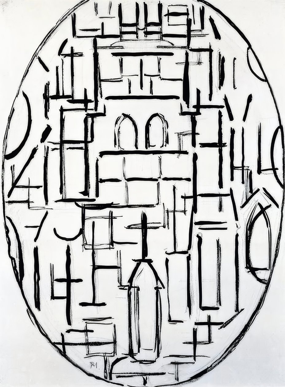 Piet Mondrian (1872–1944), Church at Domburg, 1914 by Piet Mondrian