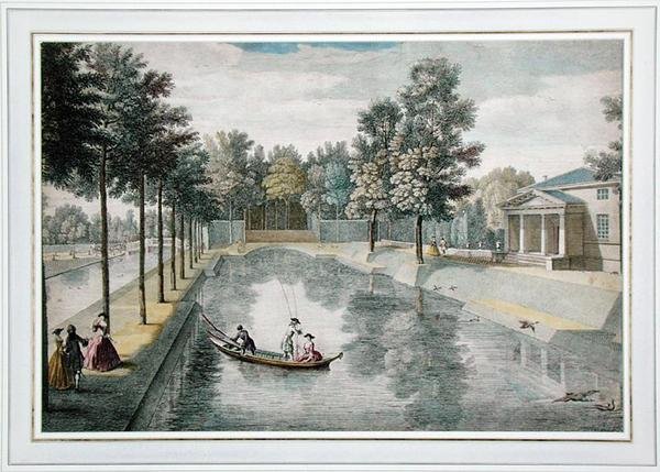 The Water Gardens at Chiswick House, London by Pieter Andreas after Rysbrack