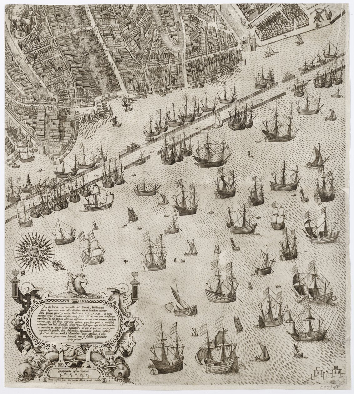 Amsterdam, Primary City of Holland, Most Famous Market of All Europe. Part 4 of a 4-part map of Amsterdam by Pieter Bast