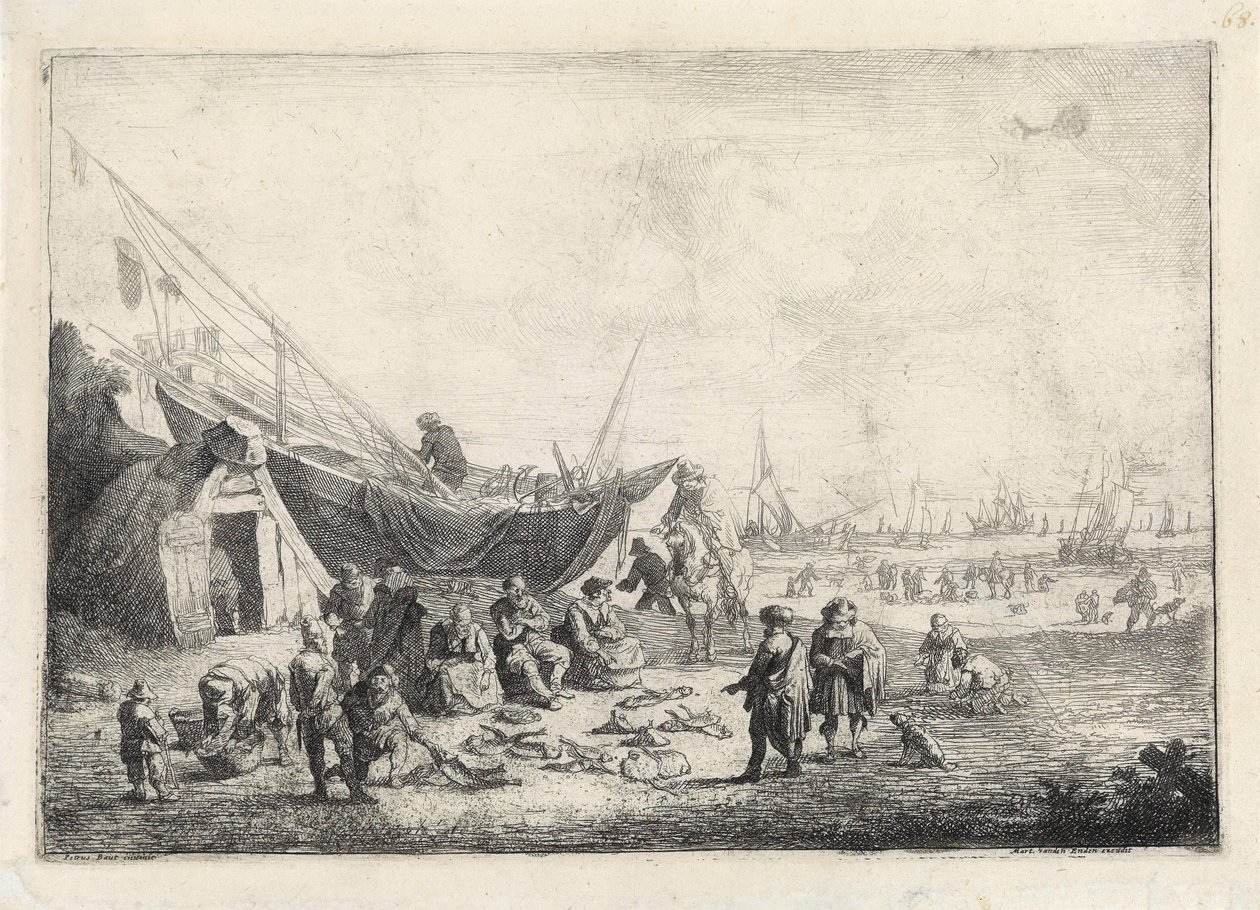 The Fish Market on the Beach of Scheveningen by Pieter Bouts