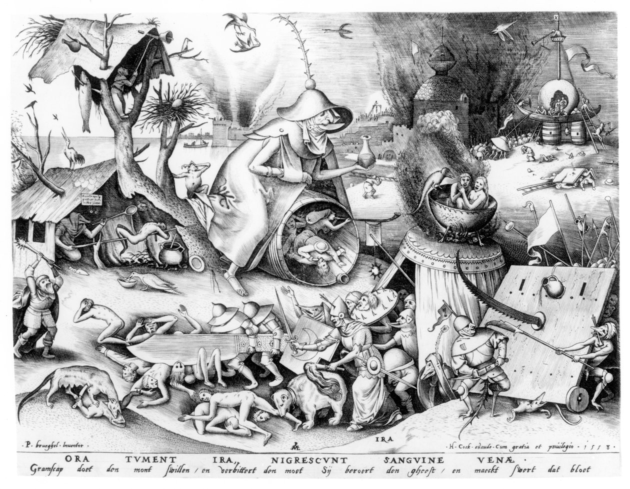 Anger (Ira) (from the series of The Seven Deadly Sins, engraved by Pieter van der Heyden and published by Hieronymus Cock, 1558) by Pieter Bruegel the Elder