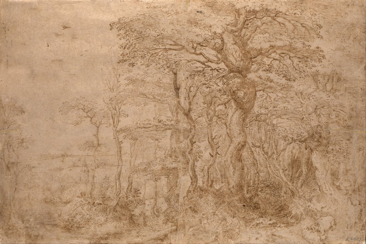 Sylvan Landscape with Five Bears by Pieter Bruegel the Elder