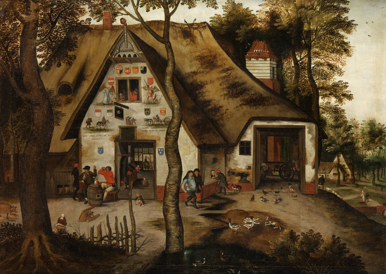Village Scene with a Tavern in St. Michael by Pieter Brueghel the Younger