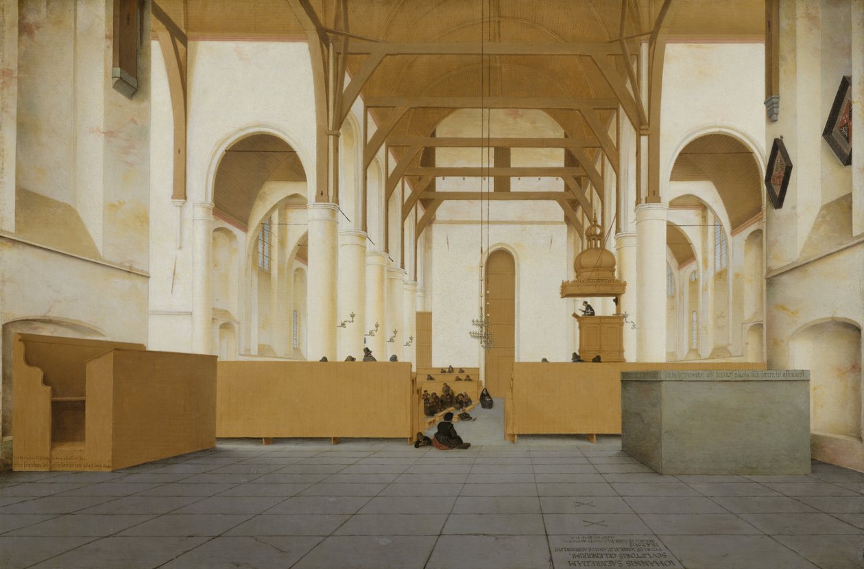 Interior of the Sint-Odulphuskerk in Assendelft, 1649 by Pieter Janszoon Saenredam