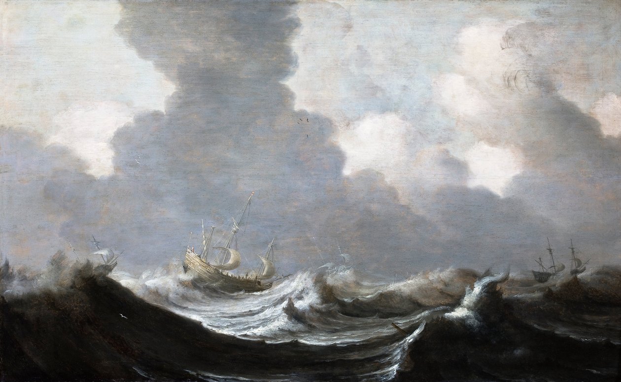 Four Vessels Running Before a Gale by Pieter Mulier the Elder