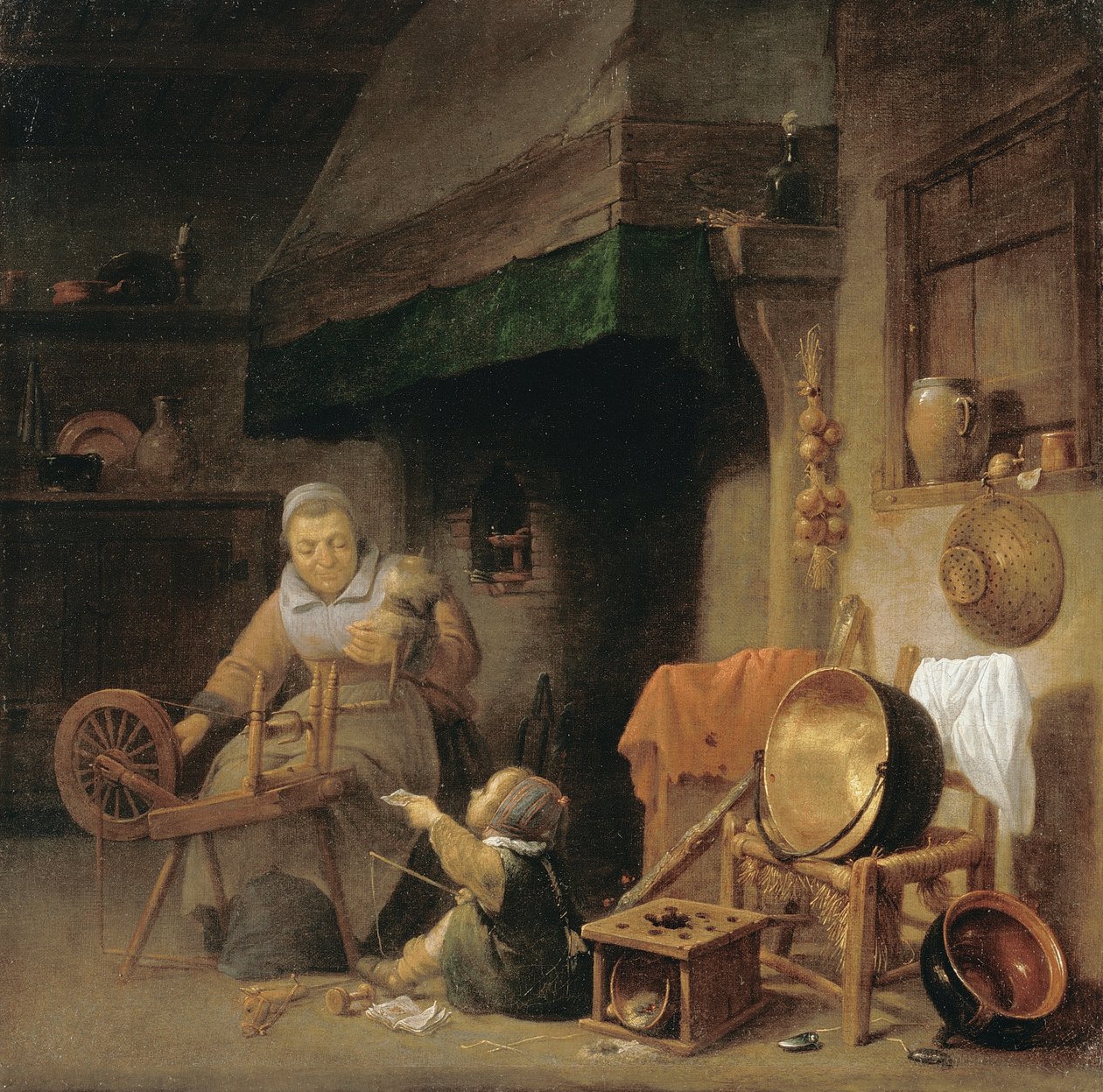 Woman Spinning by Pieter de Nys