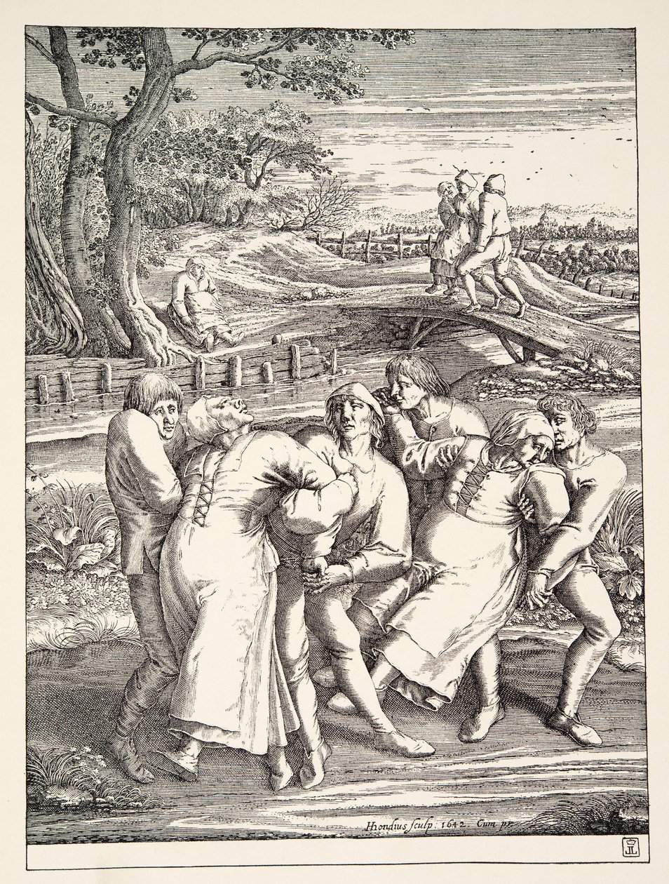 Two Groups of Peasants Following the Pilgrimage of Epilepsy by Pieter Bruegel the Elder