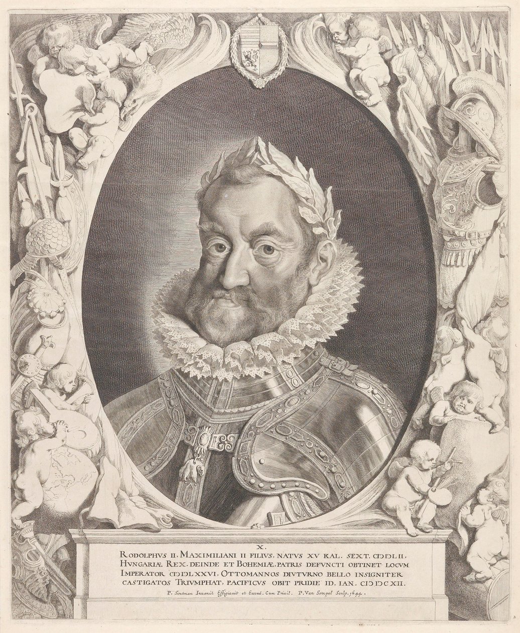 Portrait of Emperor Rudolph II with Laurel Wreath by Pieter van Sompel