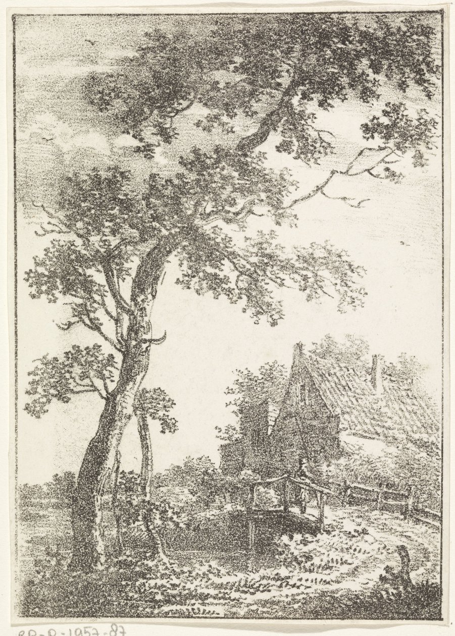 Landscape with Tree, Bridge, and House by Pieter Bartholomeusz. Barbiers