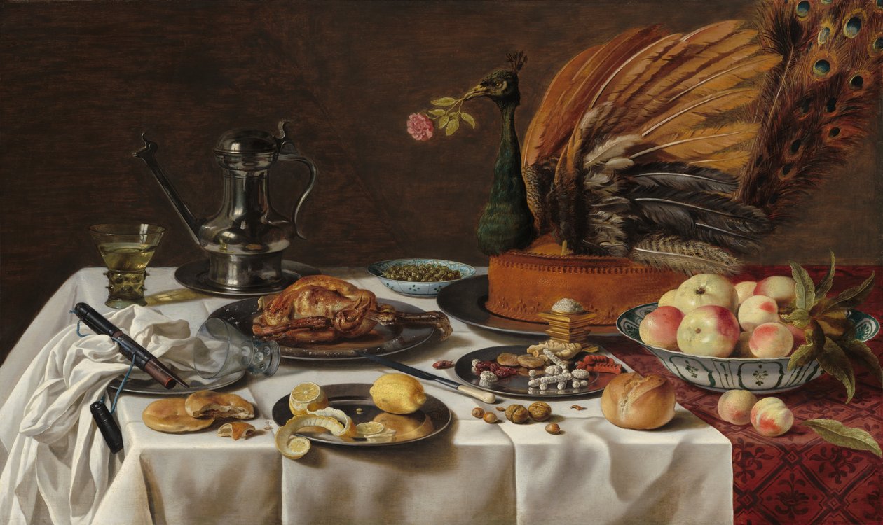 Still Life with a Peacock Pie by Pieter Claesz