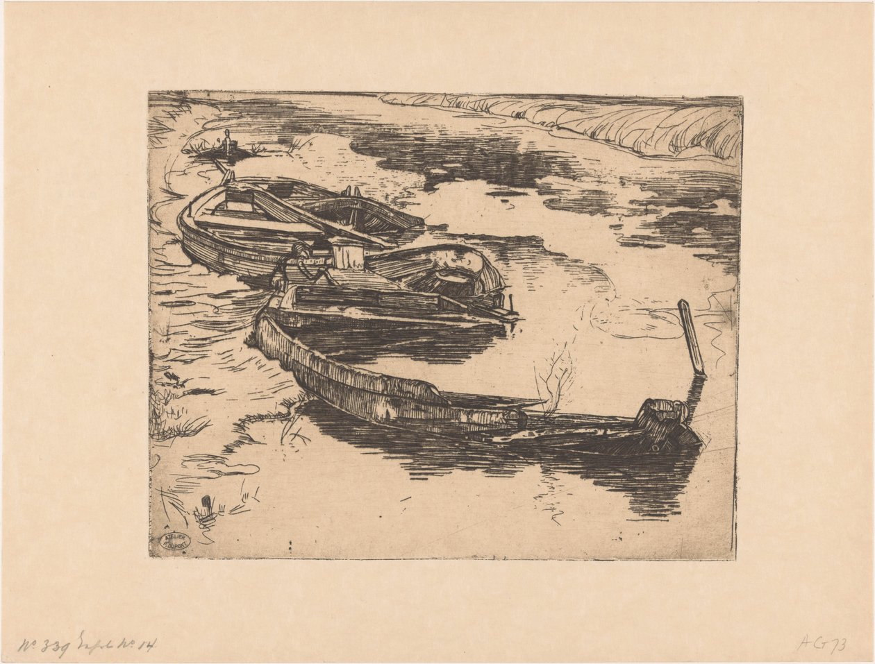 Three Sunken Rowboats in a Ditch by Pieter Dupont