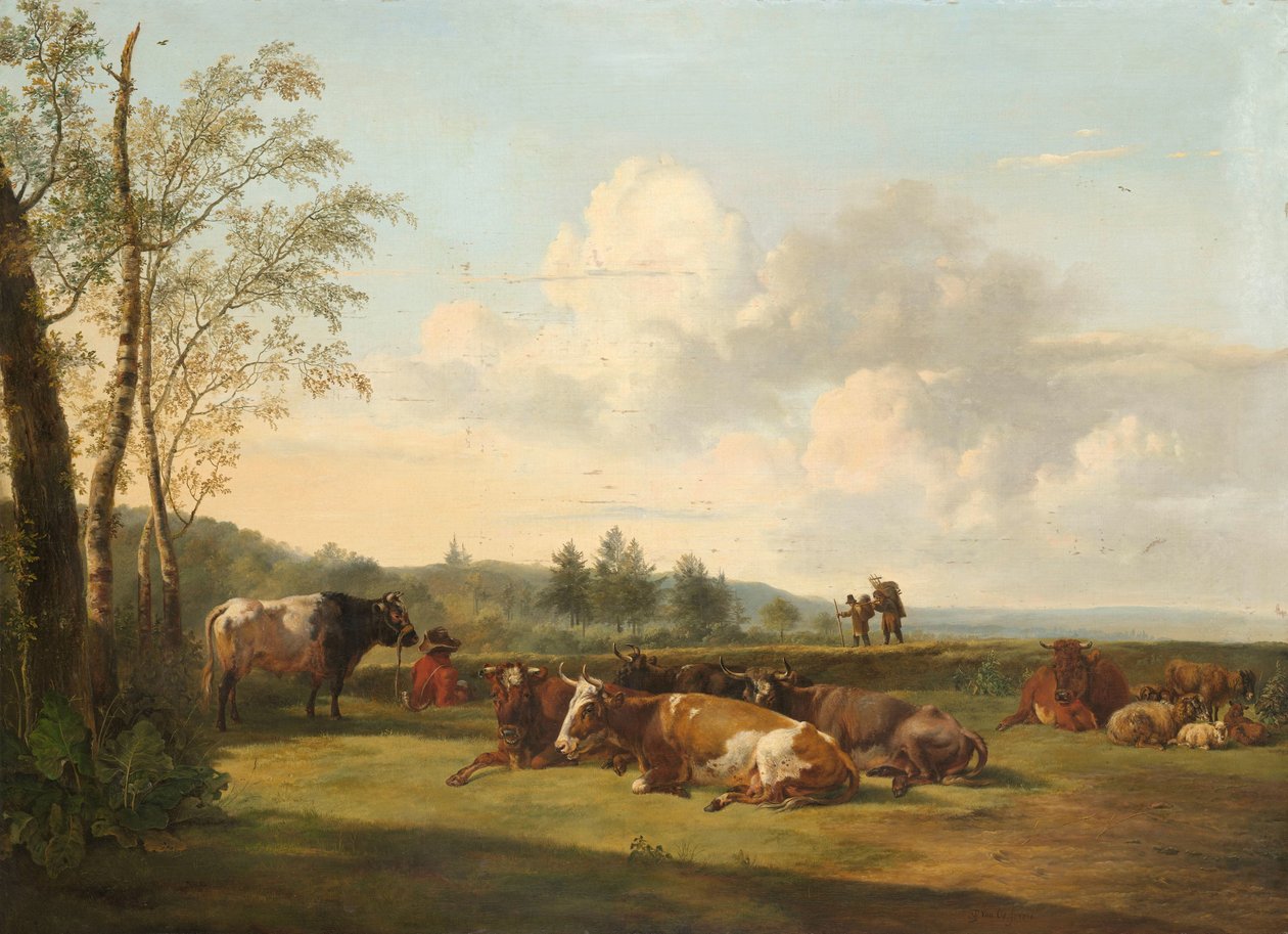 Landscape with Cattle by Pieter Gerardus van Os