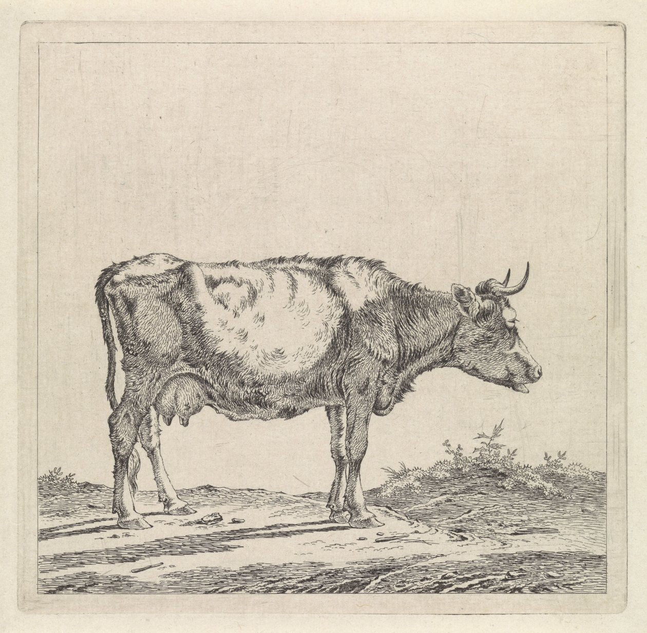 Landscape with Cow by the Waterside by Pieter Janson