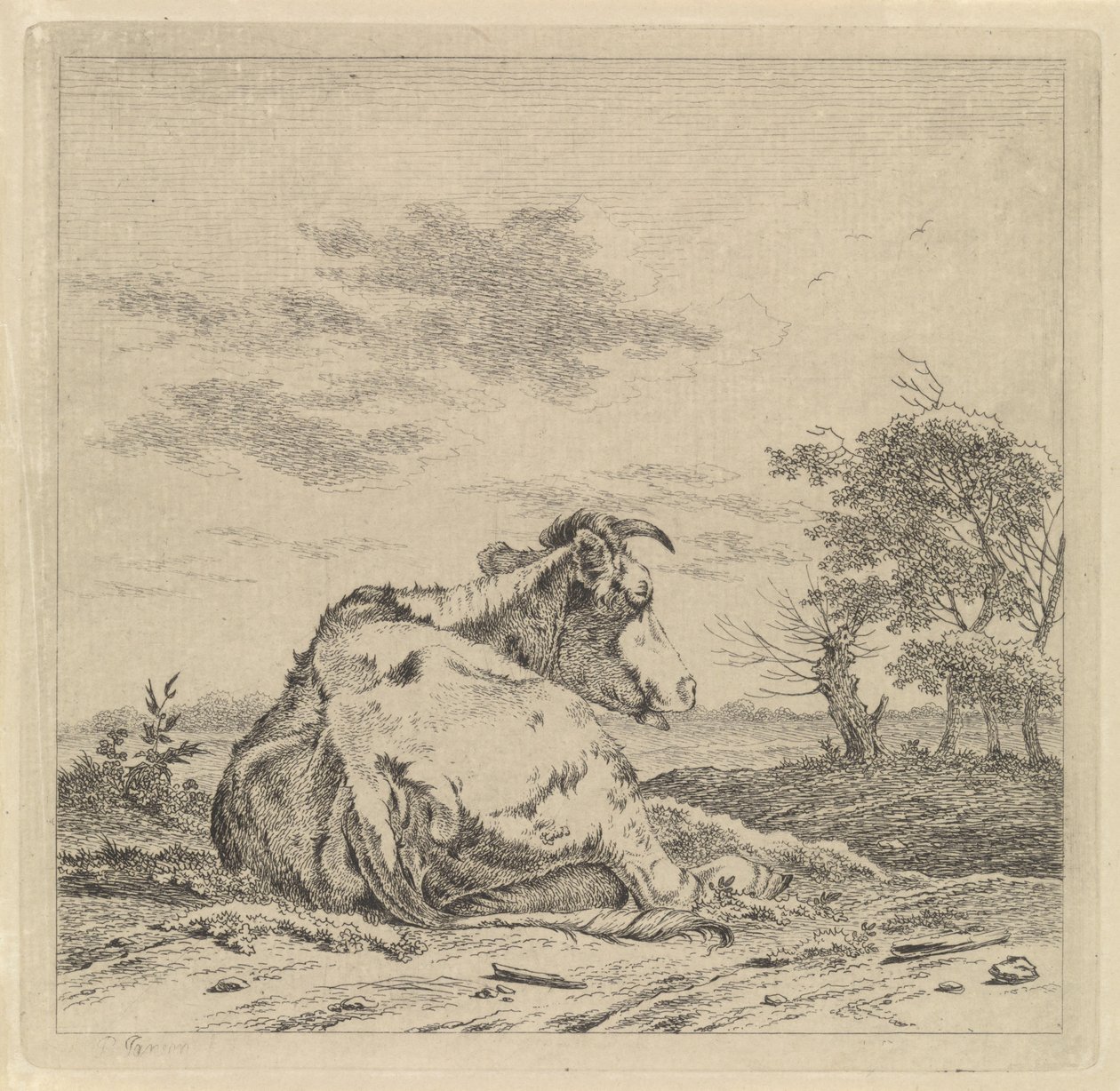 Landscape with Lying Cow by Pieter Janson